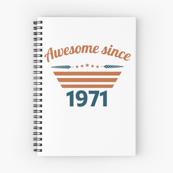 Item preview, Awesome since 1971 orange blue retro designed and sold by ZoesAttic.