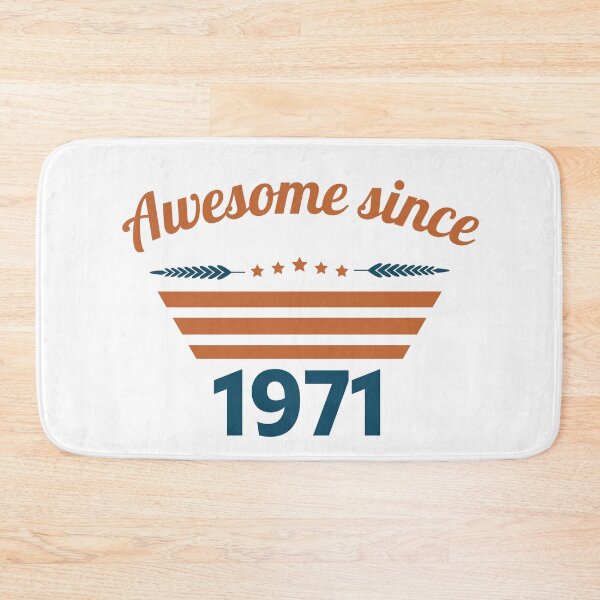 Item preview, Awesome since 1971 orange blue retro designed and sold by ZoesAttic.