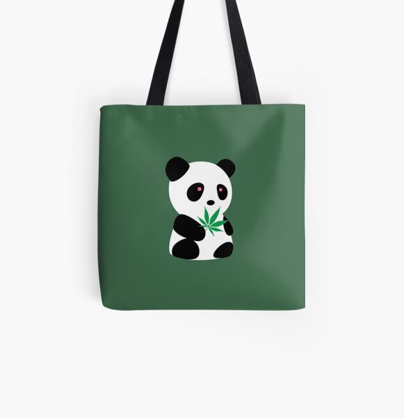 Panda with "recreational bamboo" All Over Print Tote Bag