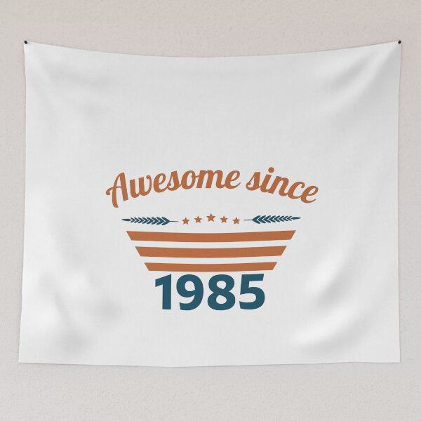 Item preview, Awesome since 1985 retro blue rust colors designed and sold by ZoesAttic.