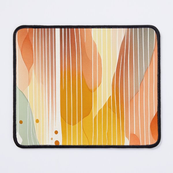 Artikelvorschau, "Palmer" - Watercolor Abstract Painting Stripes Pattern in Yellow, Red, White, Pink, Orange, Cream, entworfen und verkauft von HiArtify ❤️.