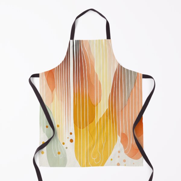 Artikelvorschau, "Palmer" - Watercolor Abstract Painting Stripes Pattern in Yellow, Red, White, Pink, Orange, Cream, entworfen und verkauft von HiArtify ❤️.