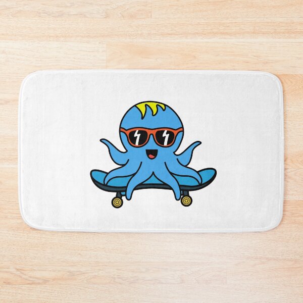 Item preview, Octopia-art with sunglasses skating drawing designed and sold by Blondiabshop.