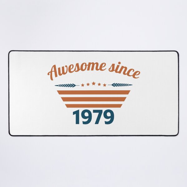 Item preview, Awesome since 1979 text rust blue color designed and sold by ZoesAttic.