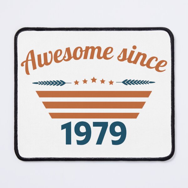 Item preview, Awesome since 1979 text rust blue color designed and sold by ZoesAttic.