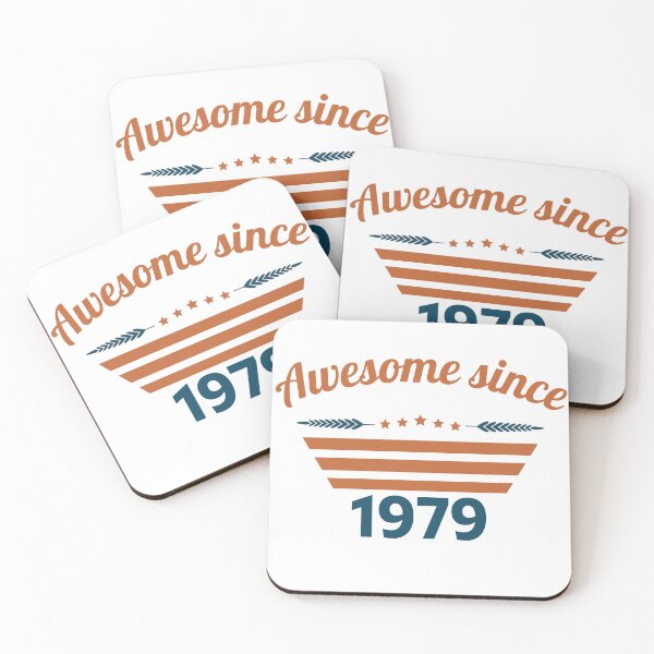 Item preview, Awesome since 1979 text rust blue color designed and sold by ZoesAttic.