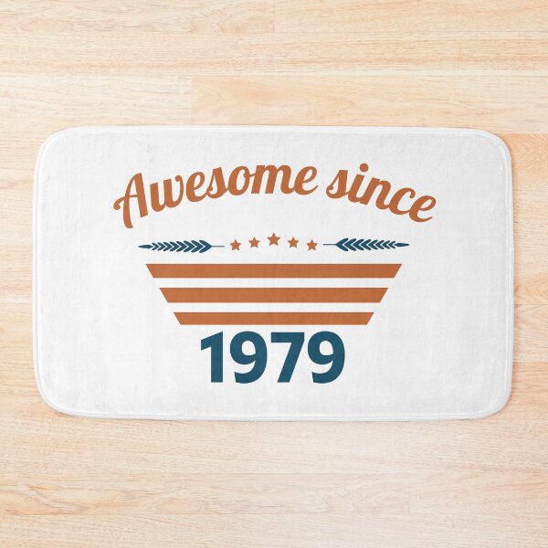 Item preview, Awesome since 1979 text rust blue color designed and sold by ZoesAttic.