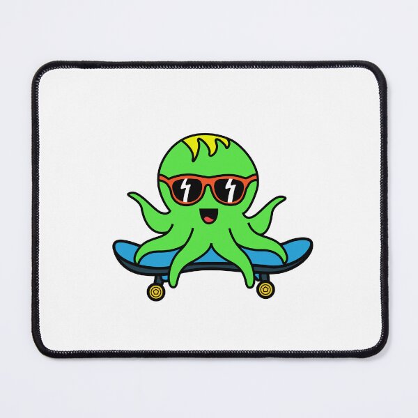Item preview, Octopia-art with sunglasses skating drawing designed and sold by Blondiabshop.
