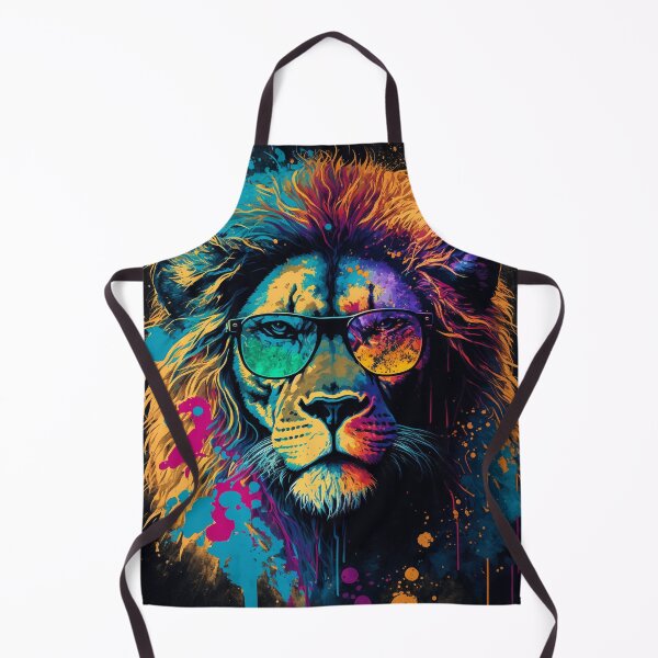 Item preview, Majestic lion king. Colourful lion portrait in sunglasses. Lion art. designed and sold by ColorfulAnimals.