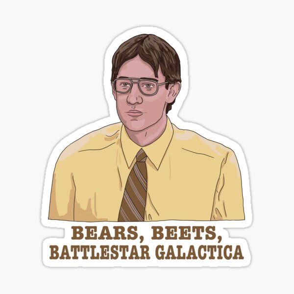 "Bears, Beets, Battlestar Galactica" Sticker for Sale by thebcarts