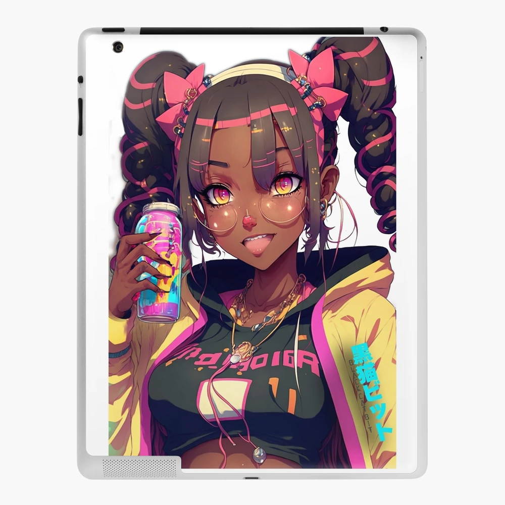 Colorful, Black Anime Girl, Pigtails Clothing