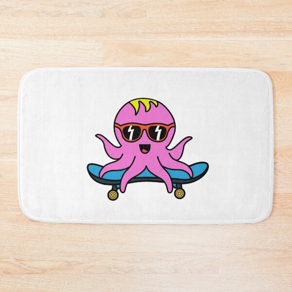 Item preview, Octopia-art with sunglasses skating drawing designed and sold by Blondiabshop.