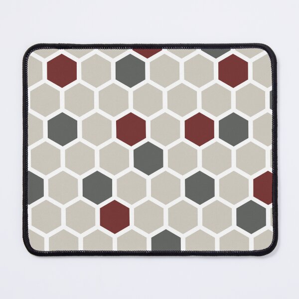 Item preview, Geometric Hexagon Grey Maroon Brown Print Pattern | Honeycomb Pattern designed and sold by Tremendo.