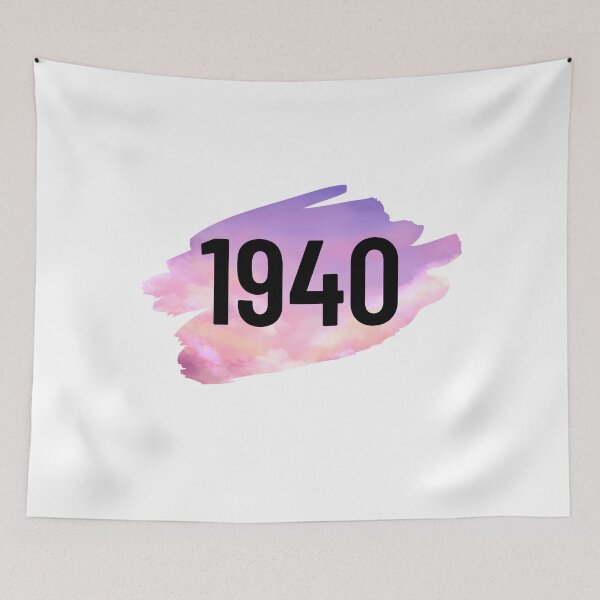 Item preview, 1940 text cloudy pink purple golden background designed and sold by ZoesAttic.