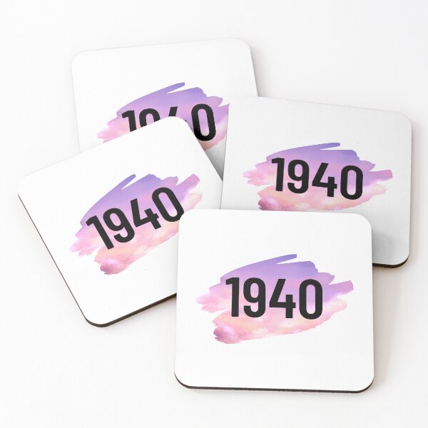 Item preview, 1940 text cloudy pink purple golden background designed and sold by ZoesAttic.