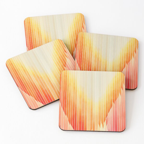 Artikelvorschau, Copy of "Amari" - Watercolor Abstract Painting Stripes Pattern in Yellow, Red, White, Pink, Orange, Cream, entworfen und verkauft von HiArtify ❤️.
