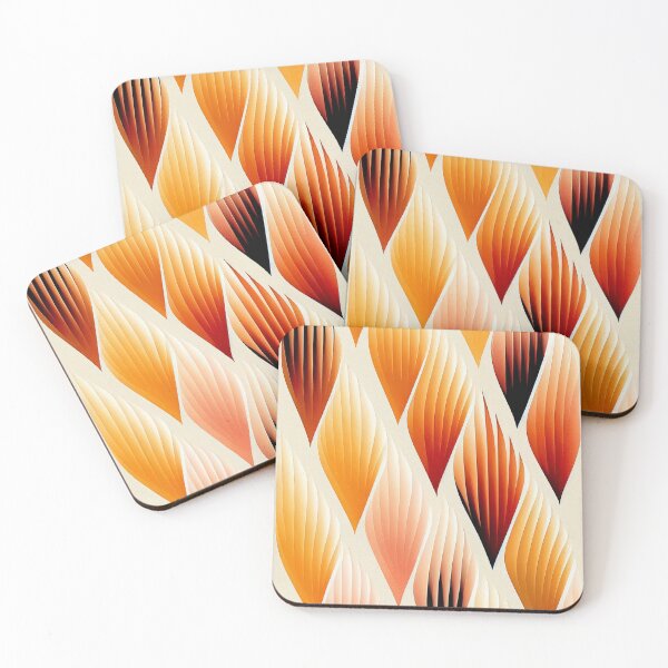Artikelvorschau, "Adriana" - Watercolor Abstract Painting Stripes Pattern in Yellow, Red, White, Pink, Orange, Cream, entworfen und verkauft von HiArtify ❤️.