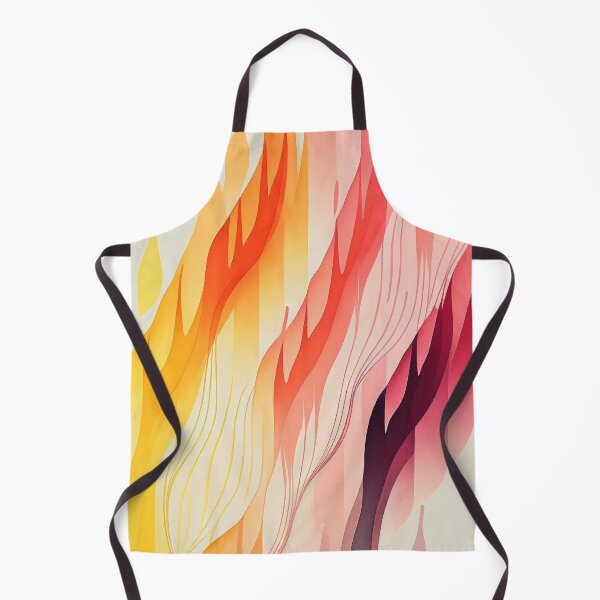 Artikelvorschau, "Lauren" - Watercolor Abstract Painting Stripes Pattern in Yellow, Red, White, Pink, Orange, Cream, entworfen und verkauft von HiArtify ❤️.