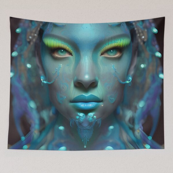 Item preview, Jellyfish. Na’vi goddess. Turquoise green Eyes. Beautiful fabulous girl. Mermaid designed and sold by Olga Nagornaya.
