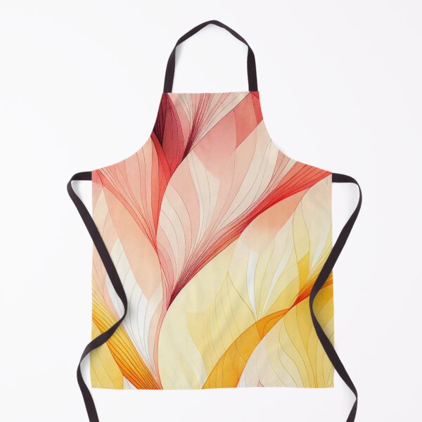 Artikelvorschau, "Kalani" - Watercolor Abstract Painting Stripes Pattern in Yellow, Red, White, Pink, Orange, Cream, entworfen und verkauft von HiArtify ❤️.