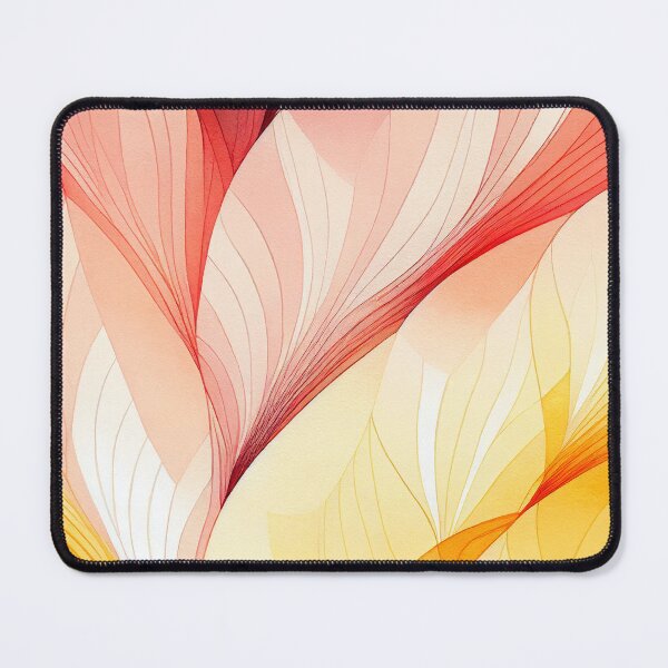 Artikelvorschau, "Kalani" - Watercolor Abstract Painting Stripes Pattern in Yellow, Red, White, Pink, Orange, Cream, entworfen und verkauft von HiArtify ❤️.