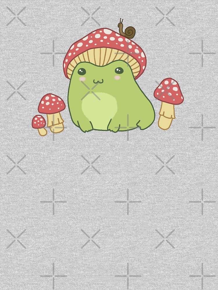 Frog with Mushroom Hat - kawaii Frog Cottagecore Aesthetic Premium