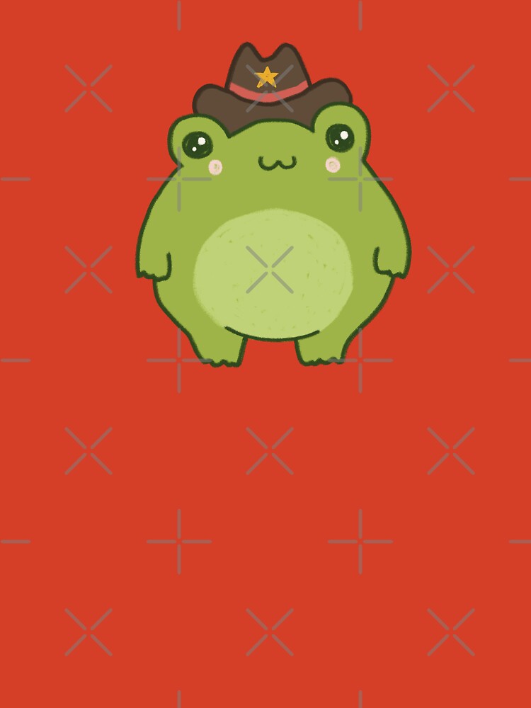 Cute Frog With Old Cowboy Hat Kawaii Cottagecore Aesthetic Toad Chubby Wild  West Froge Round Phorg Has Sheriff Badge Funny Stickers 