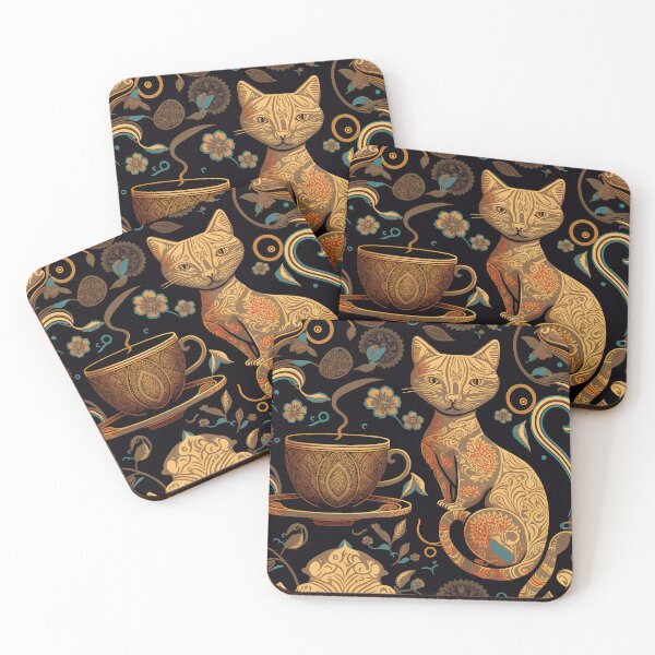 Item preview, Cat and Coffee Design designed and sold by Juliascutecornr.