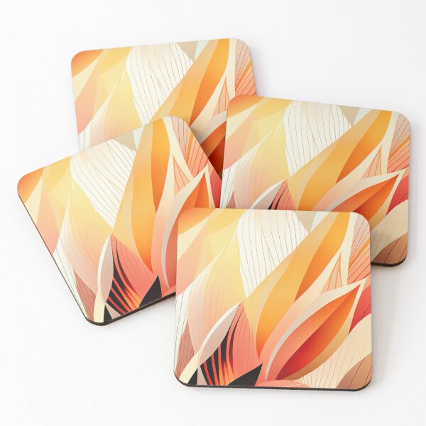 Artikelvorschau, "Alexis" - Watercolor Abstract Painting Stripes Pattern in Yellow, Red, White, Pink, Orange, Cream, entworfen und verkauft von HiArtify ❤️.