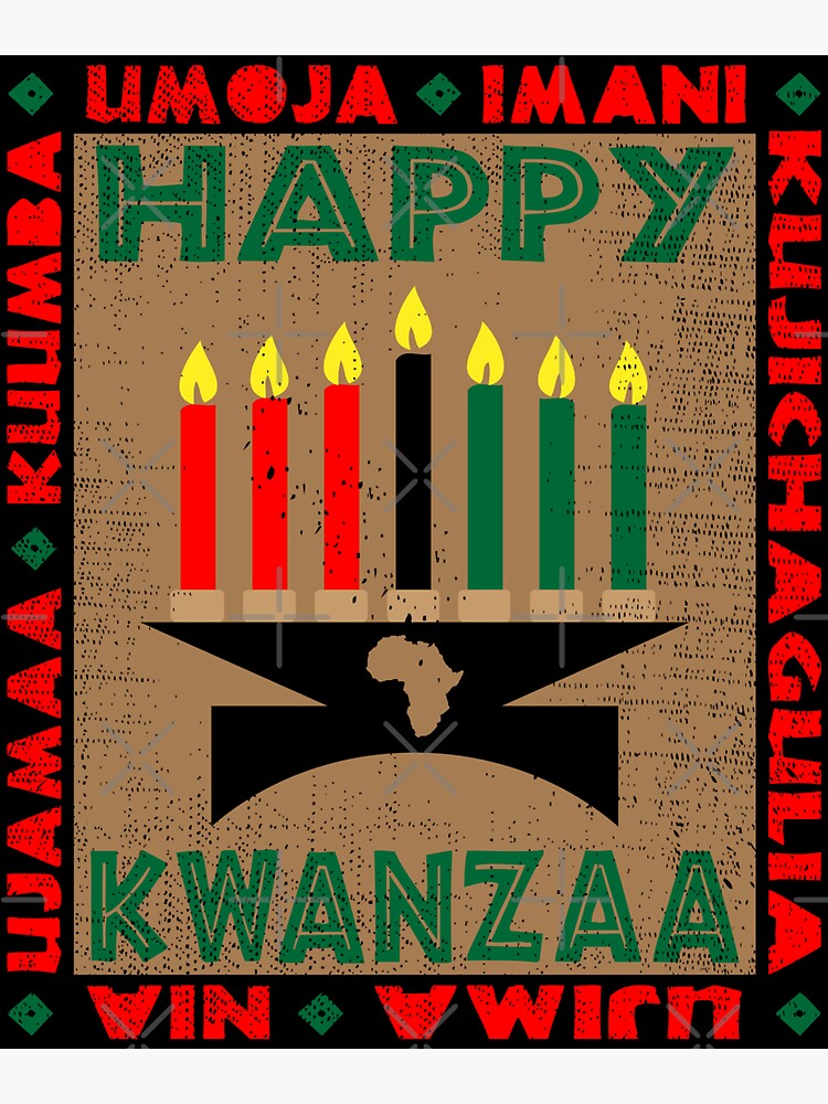Thumbnail 3 of 3, Sticker, Happy Kwanzaa designed and sold by EthosWear.