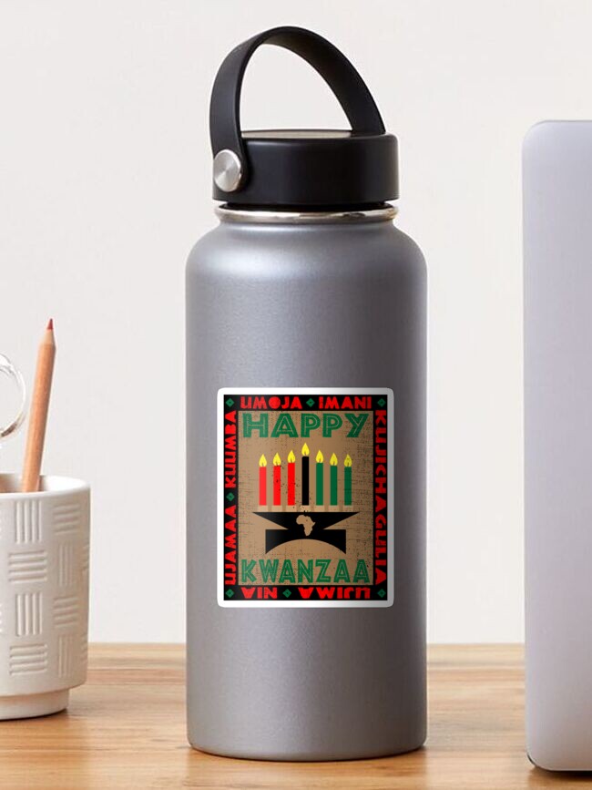 Thumbnail 1 of 3, Sticker, Happy Kwanzaa designed and sold by EthosWear.