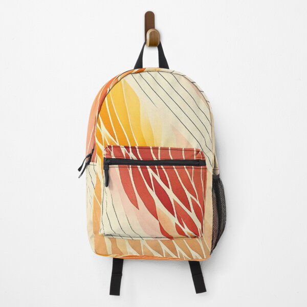 Artikelvorschau, "Mariah" - Watercolor Abstract Painting Stripes Pattern in Yellow, Red, White, Pink, Orange, Cream, entworfen und verkauft von HiArtify ❤️.