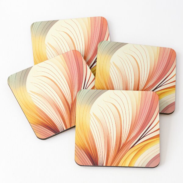 Artikelvorschau, "Gabriela" - Watercolor Abstract Painting Stripes Pattern in Yellow, Red, White, Pink, Orange, Cream, entworfen und verkauft von HiArtify ❤️.