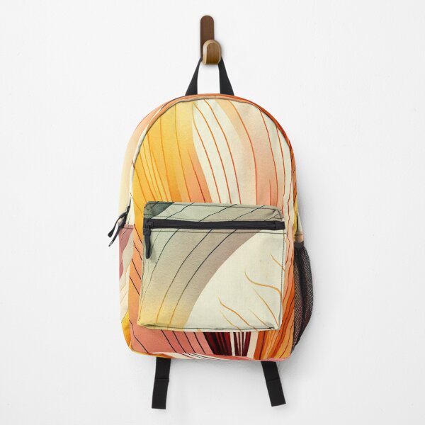 Artikelvorschau, "Gabriela" - Watercolor Abstract Painting Stripes Pattern in Yellow, Red, White, Pink, Orange, Cream, entworfen und verkauft von HiArtify ❤️.