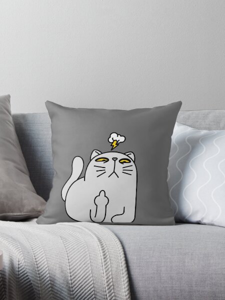 Middle finger cat pillow best sale