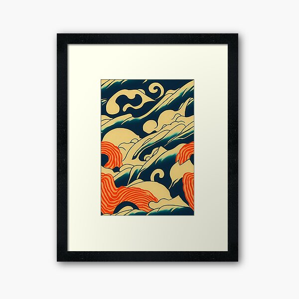 Aperçu de l'œuvre Vagues Ukiyo-e créée et vendue par Fragpop.