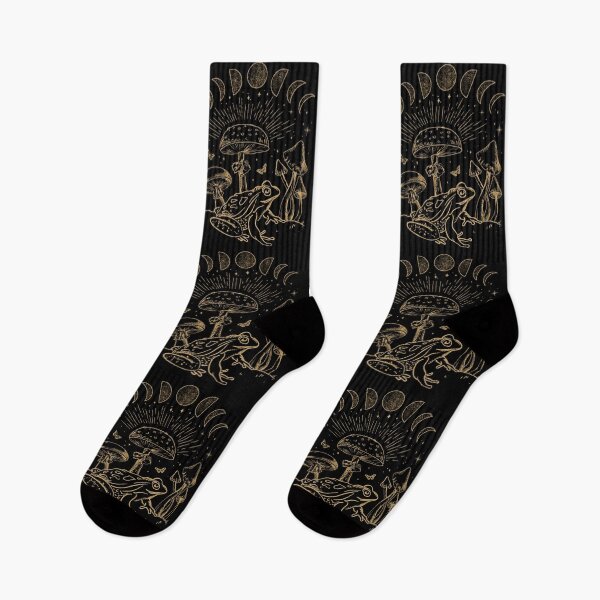 Item preview, Dark Academia Frog Under Mushroom: Cottagecore Aesthetic with Goth Mystique, Edgy Fairygrunge Theme, Forest Psychedelic Nature and Witchy designed and sold by MinistryOfFrogs.