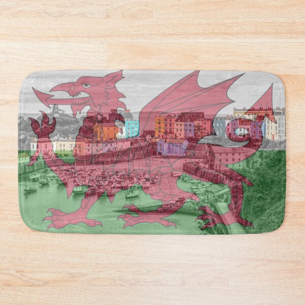 Item preview, Tenby Town Houses With Welsh Flag designed and sold by Paul Thompson Photography.
