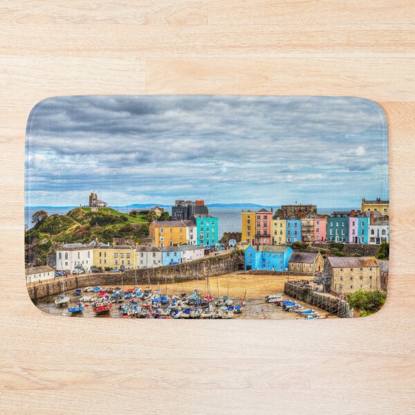 Item preview, Tenby Harbour And Town Houses, Portrait, Pembrokeshire, Wales designed and sold by Paul Thompson Photography.