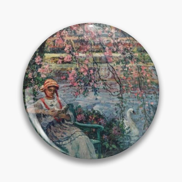 Item preview, Eugene Chigot -Jeumme femme au bord de l'etang designed and sold by tomorrowsart.