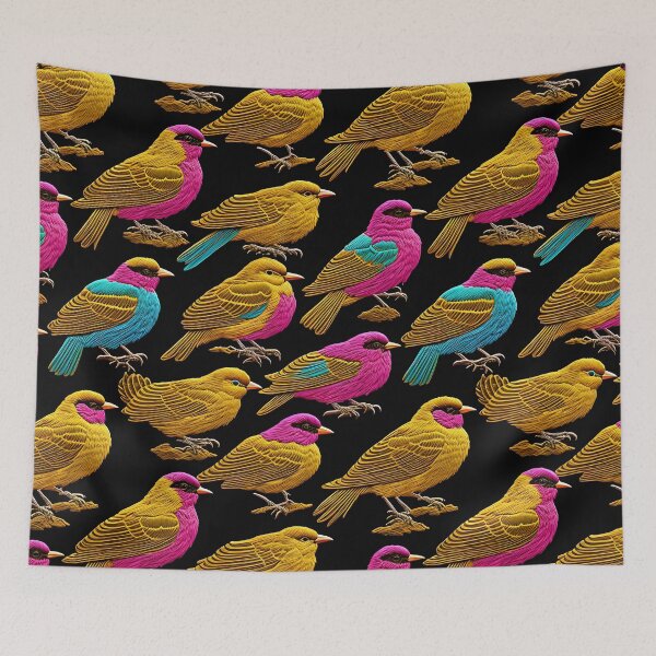 Item preview, "...Everybirdy golder birds_Embroidered Pattern..." 10_S60 designed and sold by CreArtorium.