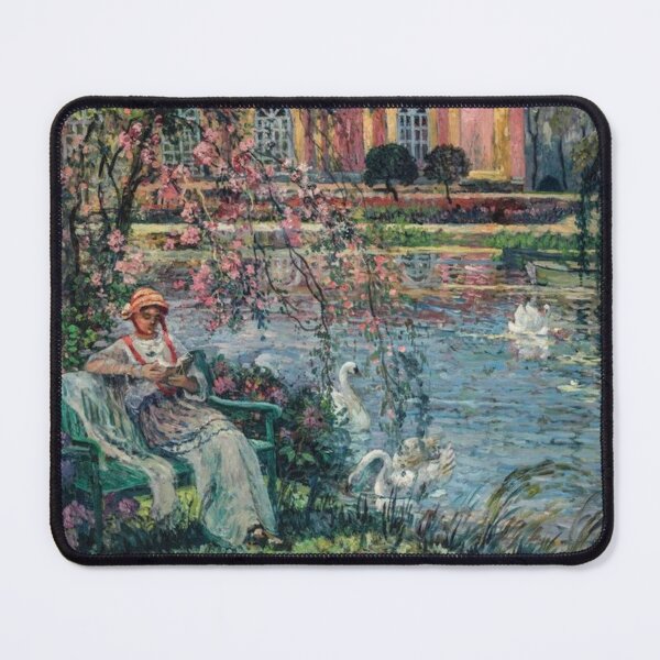 Item preview, Eugene Chigot -Jeumme femme au bord de l'etang designed and sold by tomorrowsart.
