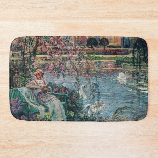 Item preview, Eugene Chigot -Jeumme femme au bord de l'etang designed and sold by tomorrowsart.