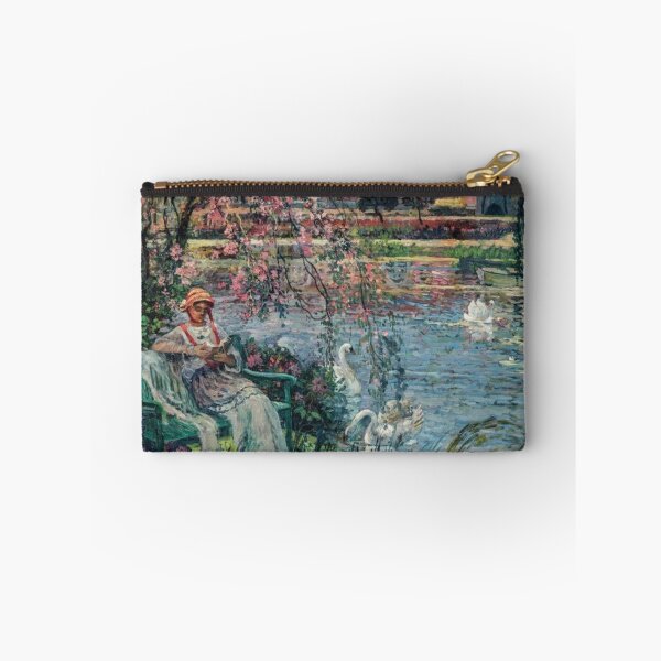 Item preview, Eugene Chigot -Jeumme femme au bord de l'etang designed and sold by tomorrowsart.