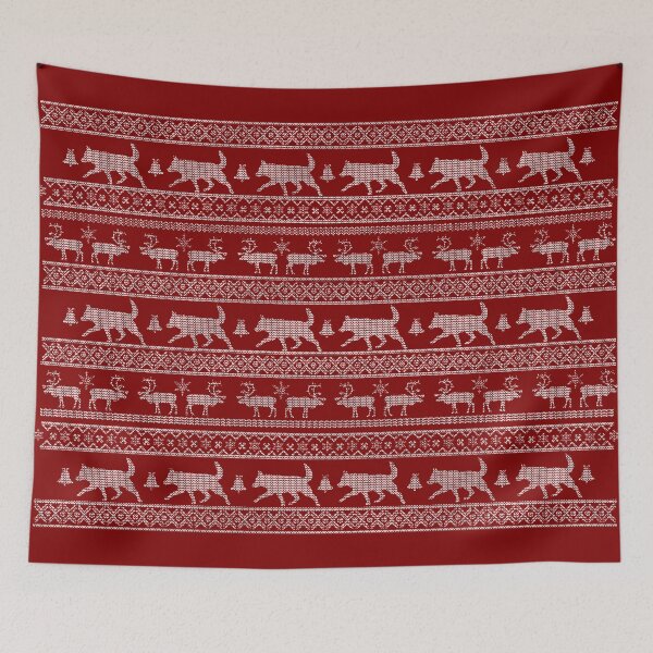 Item preview, Ugly Christmas sweater dog edition - Lapponian herder - Lapinporokoira red designed and sold by Camilla Fjäder.
