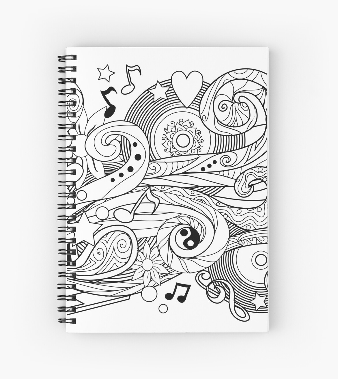 Doodle Design NotebookZen Art Laptop Spiral Notebooks By Xsenart