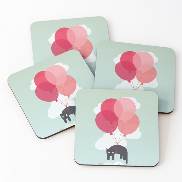 Item preview, Flying cat with balloons designed and sold by perfektdesign.