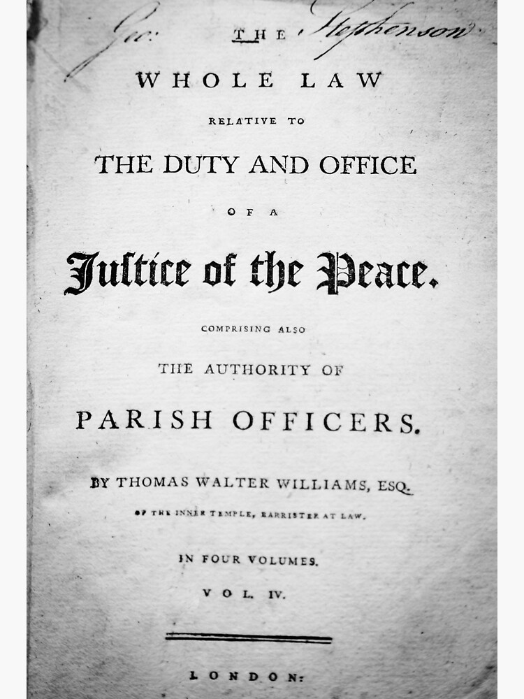 "Old Law Book bw Vertical Northern Ireland" Sticker for Sale by