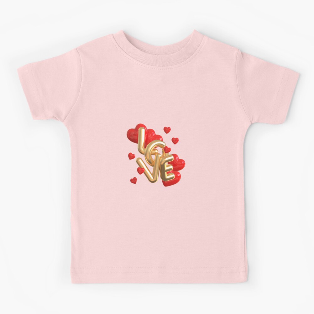 3D Valentine Ribbon Kids T-Shirt for Sale by fatemacreations