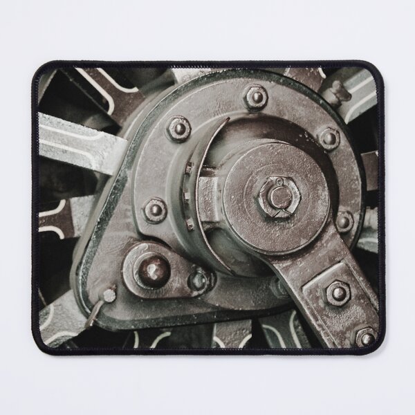 Item preview, Old Steam Roller Wheel bw Vertical designed and sold by eddiebarronshop.